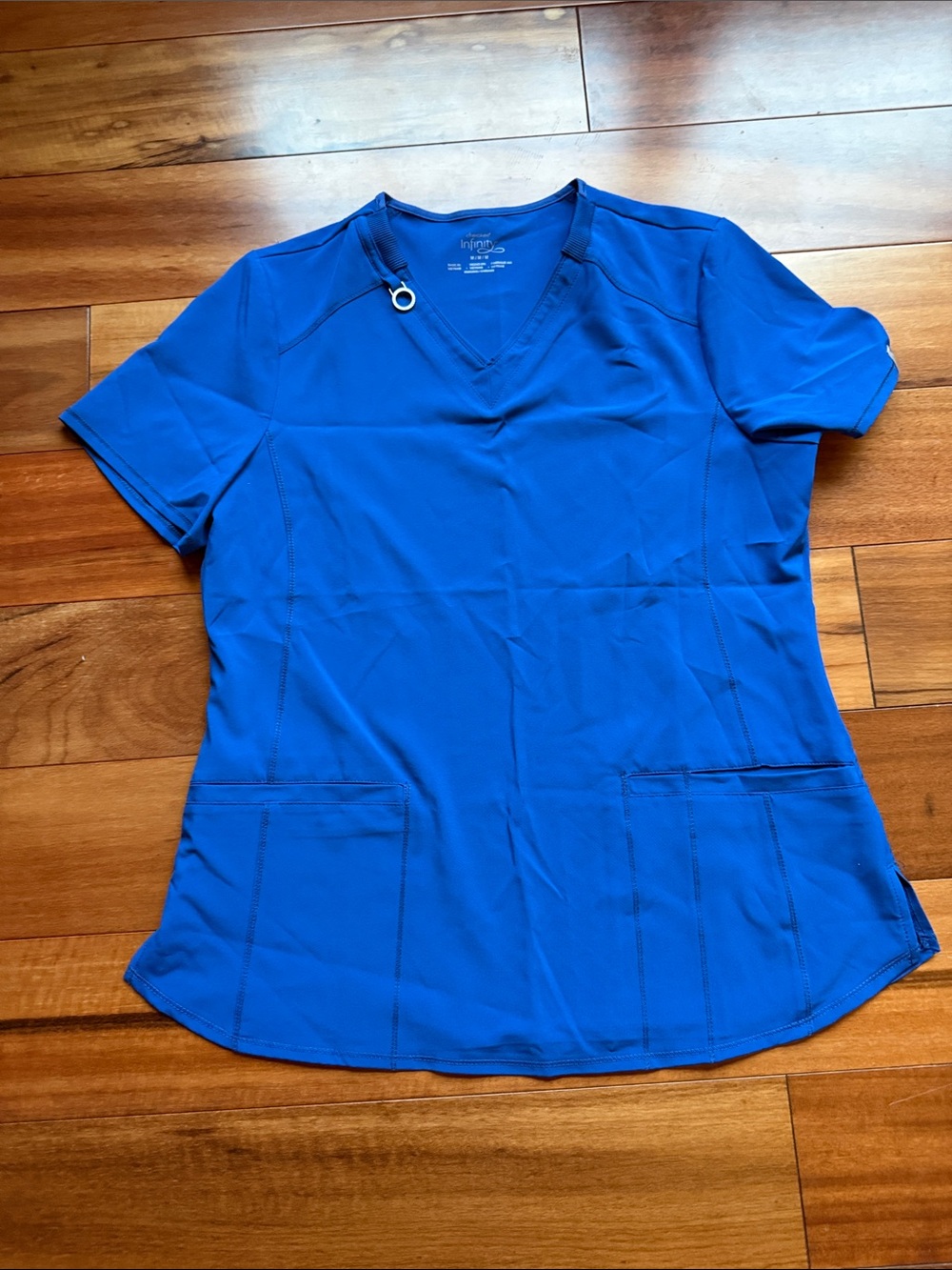 Cherokee INFINITY Royal Blue V-Neck Short Sleeve Scrub Top